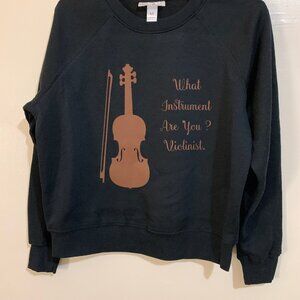 Ladies Unique Black Volin Sweatshirt Size M